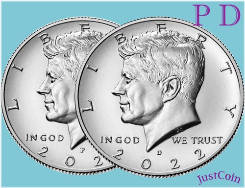 2022 Kennedy Half Dollar Uncirculated Set - P&D Clad Coins