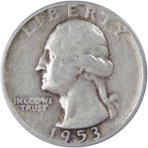 Vintage US Silver Quarter from 1953