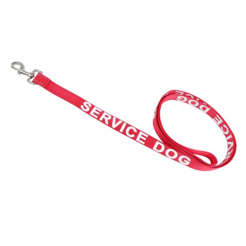 Reflective Red Nylon Service Dog Lead - 5ft