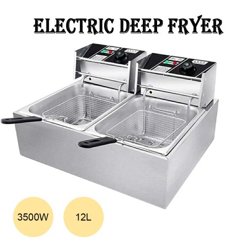 Stainless Steel Dual Tank Electric Fryer