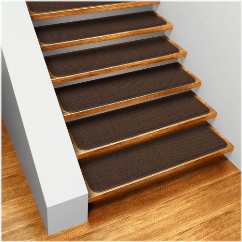 Chocolate Brown Skid-Resistant Stair Tread Set