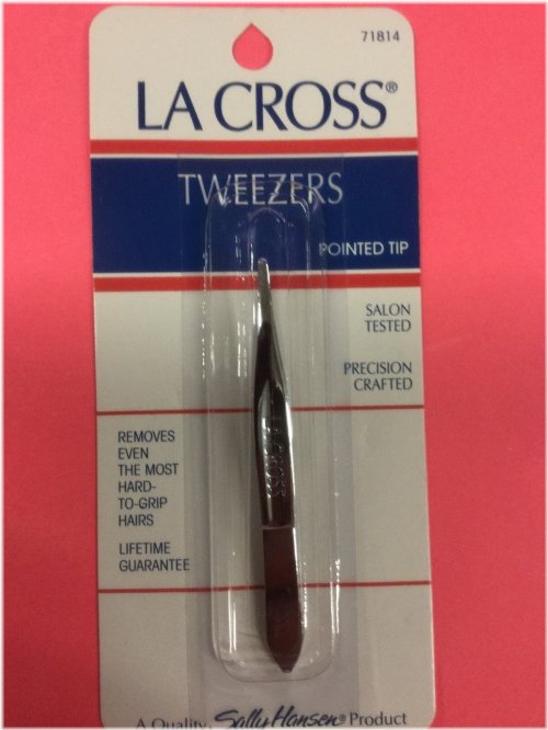 Pointed Edge Tweezers by La Cross