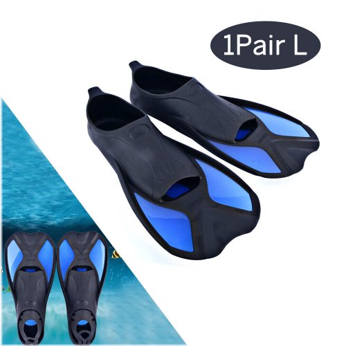 Blue Short Blade Fins for Water Sports and Training