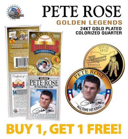 Ohio State Quarter Coin with Pete Rose's Golden Legacy