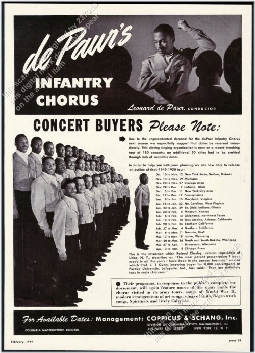 Leonard de Paur Infantry Chorus Vintage Print Ad