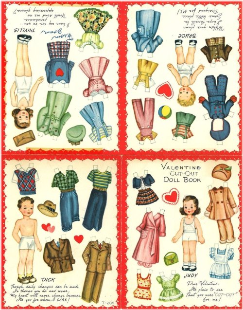 Valentine's Day Delight Paper Doll Set