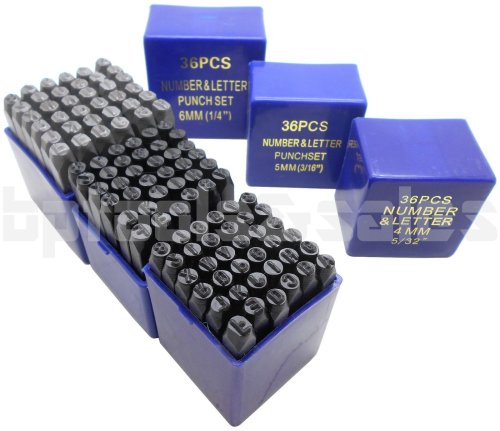 Precision Stamp and Die Set - 108 Pieces for Letter and Number Impressions in Hardened Steel