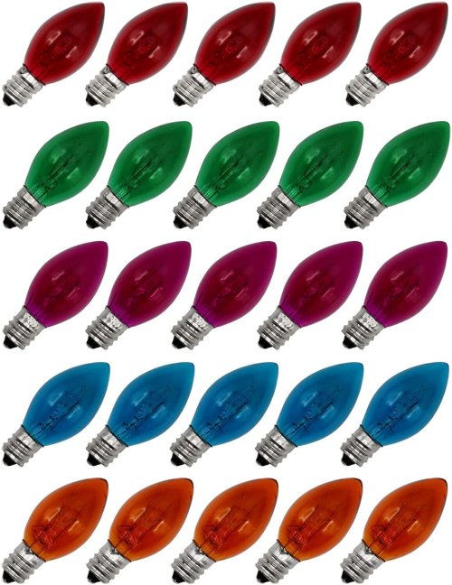 Multicolor LED Christmas Bulbs (25 Pack)