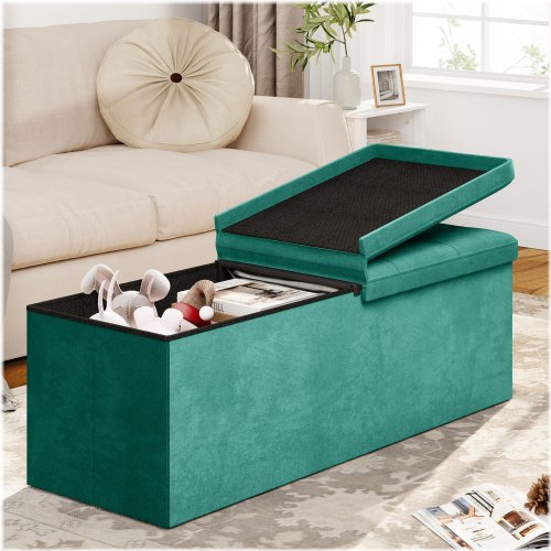 Velvet Storage Bench Seat