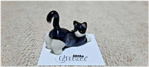 Tuxedo Kitten Miniature Figurine - Chessie by Little Critterz