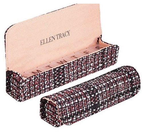 Ellen Tracy Pink Tweed 7 Day Travel Organizer
