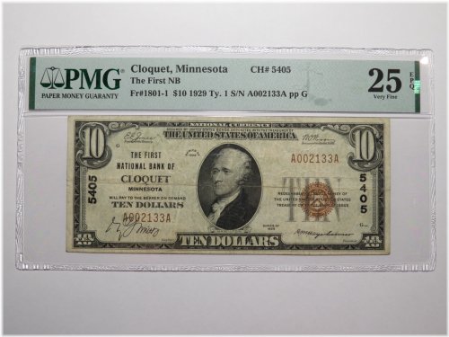 Cloquet Minnesota $10 National Banknote