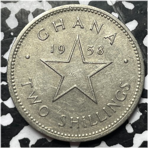 1958 Ghana 2 Shillings Antique Coin