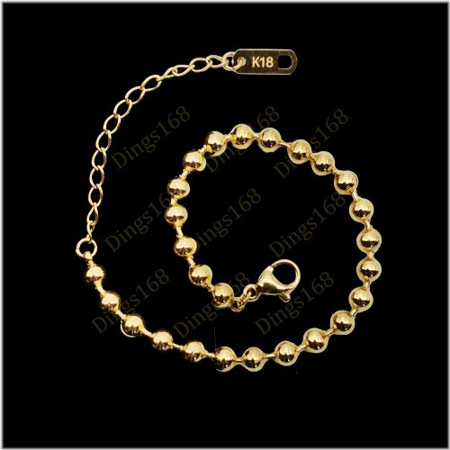 Golden Round Bead Anklet