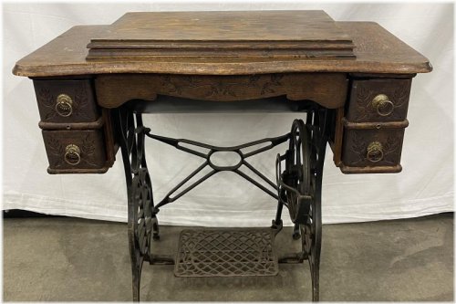 Minnesota Model C Treadle: Vintage Sewing Machine with Cabinet