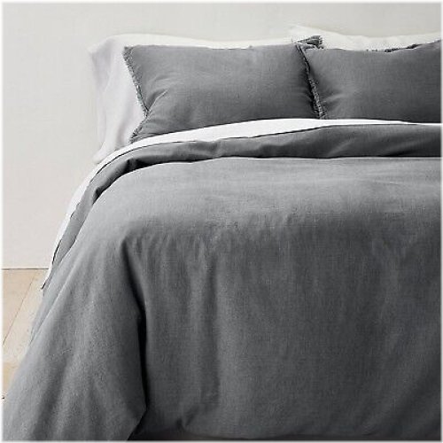 Slate Linen Blend Duvet Cover Set