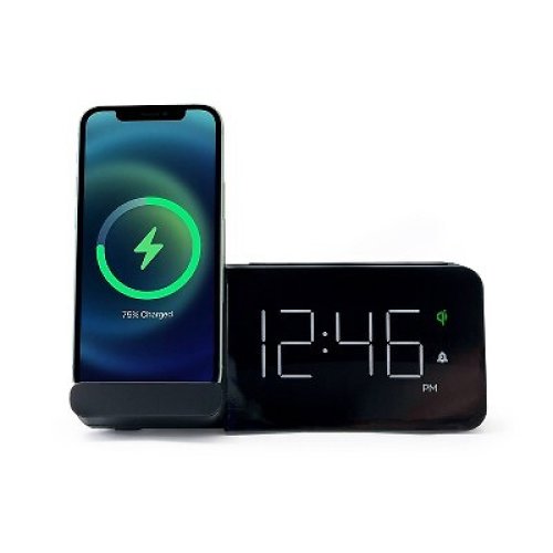 Capello Power Stand Alarm Table Clock Black