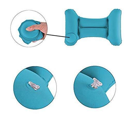 Blue Lumbar Support Pillow with Manual Pump and Soft Lining