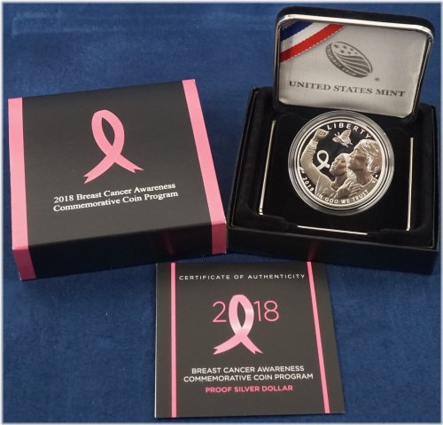2018 Breast Cancer Awareness Silver Dollar Proof Coin