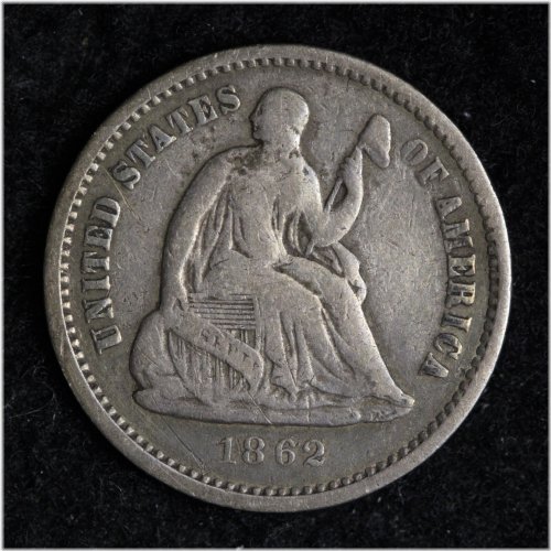 Liberty Choice VF 1862 E827 KNM Half Dime