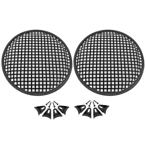 Waffle Mesh Speaker Grill Cover Set - 10 Inch, Metal, Universal Fit (2 Pack)