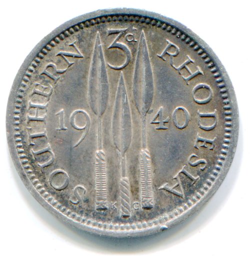 Southern Rhodesia 3 Pence 1940 - HG Coin