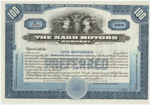 Blue Nash Motors Certificate