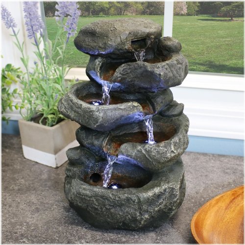 Rock Cascade Water Feature by Sunnydaze Decor