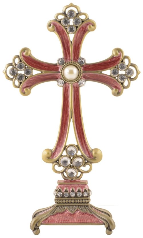 Burgundy Gemstone Standing Cross