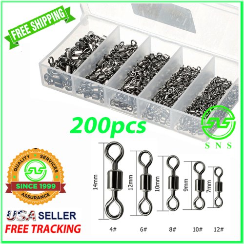 Ball Bearing Hook Connectors - 200pc Set for Seamless Fishing Experience