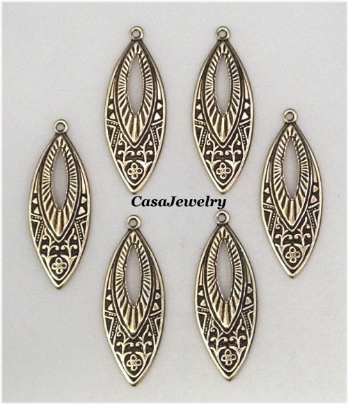 Golden Teardrop Hang Rings - Set of 6