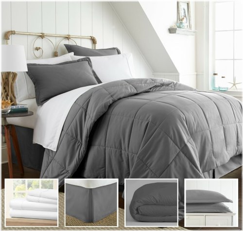 Kaycie Gray Basics Bedding Set - 8 Piece Hypoallergenic Collection