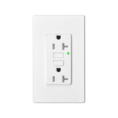 SafeConnect 20A White Outlet with Tamper-Resistant and GFCI Protection