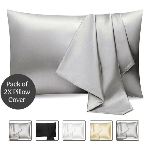 Silk Dreams Pillowcase Set: 2-Pack King/Queen Size Satin Cushion Covers