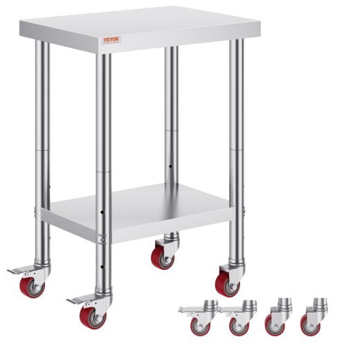 Stainless Steel Rolling Kitchen Work Table Cart