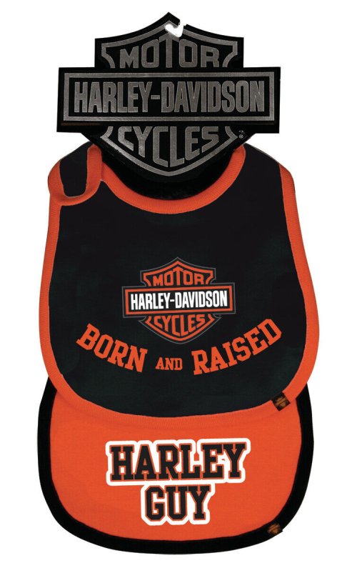 Black and Orange Bib Set for Boys by Harley-Davidson®