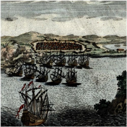 Callao Peru 1719 Historic Bird's Eye View Map