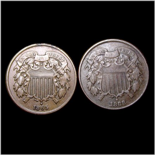 Nice Details 1865-1868 Two Cent Piece (2cp) Coin Lot
