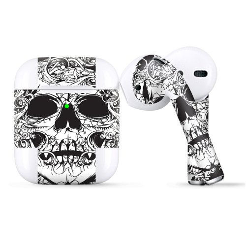 Crazy Lineart Skull Skin Wraps for Apple Airpods