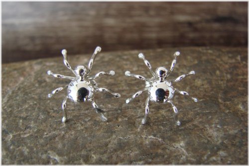 Southwest Arachnid Silver Earrings
