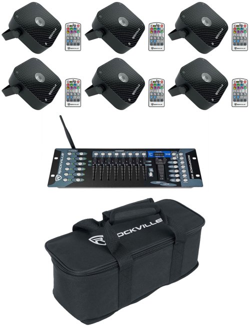 Rockville Party Light Kit with DMX Controller and Bag