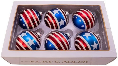 Patriotic Glass Ball Ornaments (Pack of 6) by Kurt S. Adler