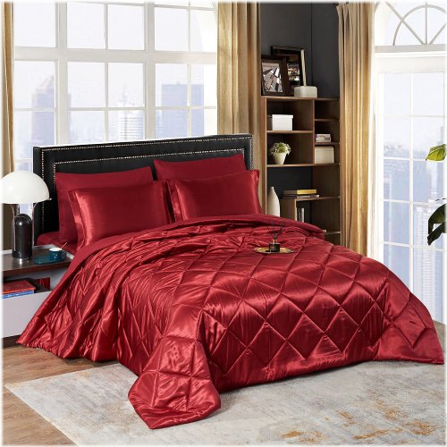 Satin Quilted Bedding Set