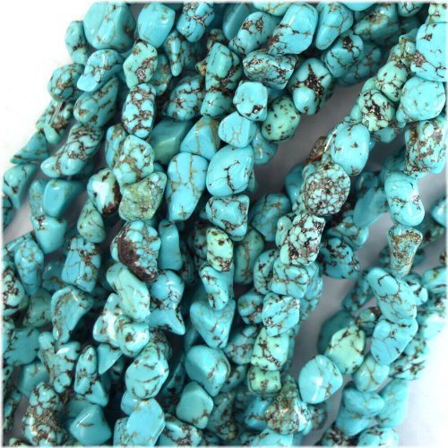 Turquoise Pebble Gemstone Beads - Natural Blue Nuggets