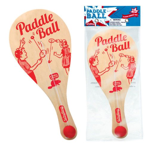 Wooden Paddle Ball Game with Catch Hole
