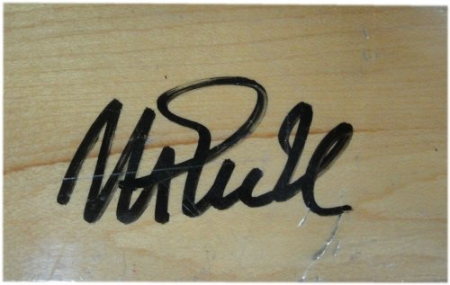 Magic Johnson Autographed Game-Used Forum Floor Piece - Beckett Certified