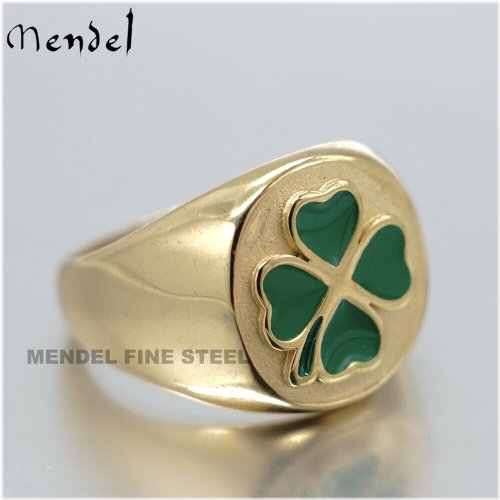 Gold Plated Four Leaf Clover Ring by MENDEL