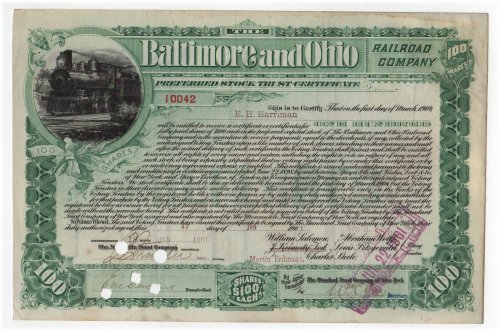 B&O Railroad Bond - E.H. Harriman (1901)