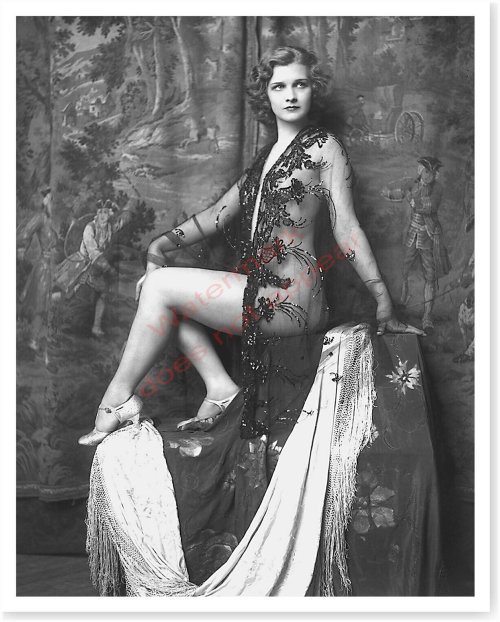 Vintage Silver Halide Photograph: Ziegfeld Actress Drucilla Strain in Risque Attire