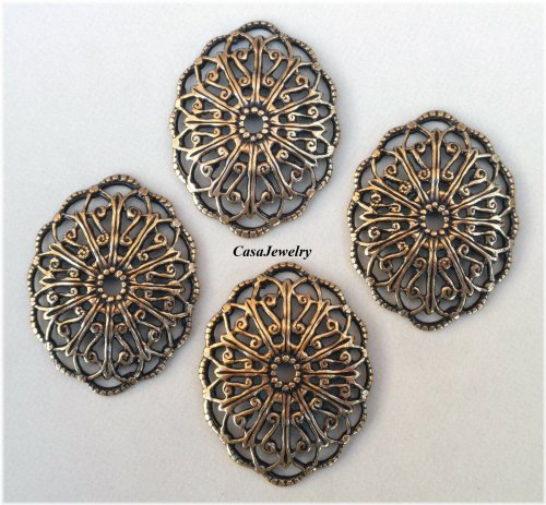 Golden Filigree Oval Set